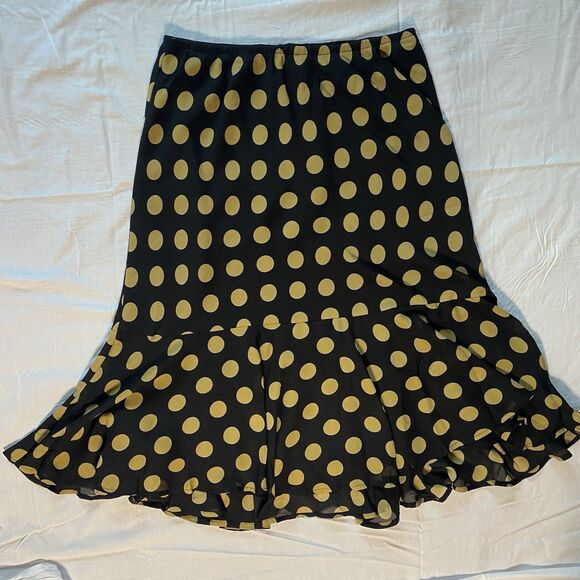 Vintage SIGNATURE ROBBIE BEE Skirt Blouse Suit Polka Dot Peplum Womens 10 Black - Picture 5 of 6